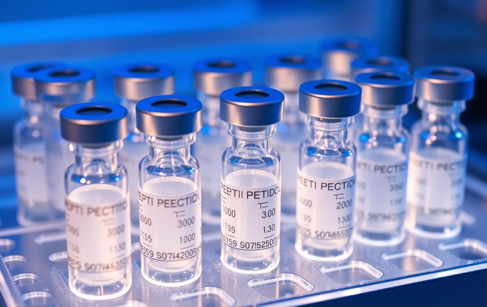 Peptid-Vials in gekühltem Tray